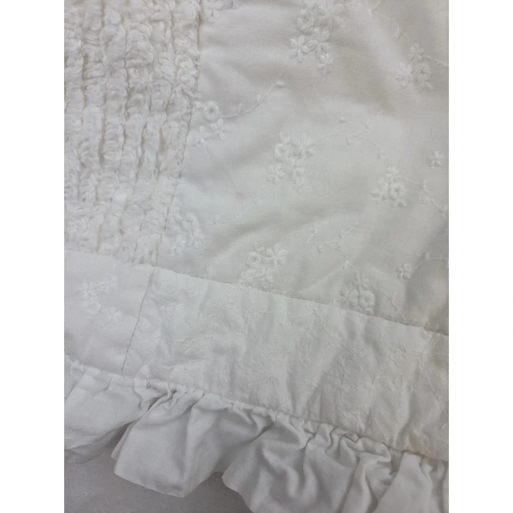 2‎ Simply Shabby Chic White Pillow Shams Patchwork Quilted Standard Set 2010